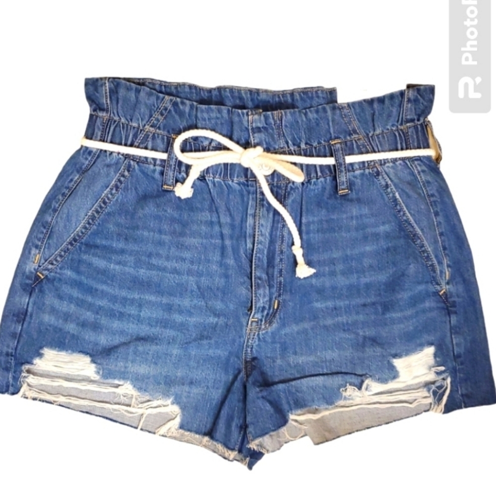 Denim Blue Women's Shorts with Belt